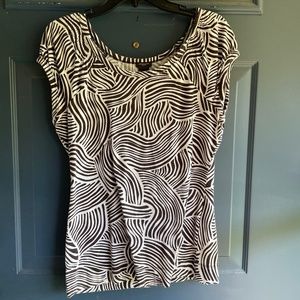 Ann Taylor zebra striped top size large